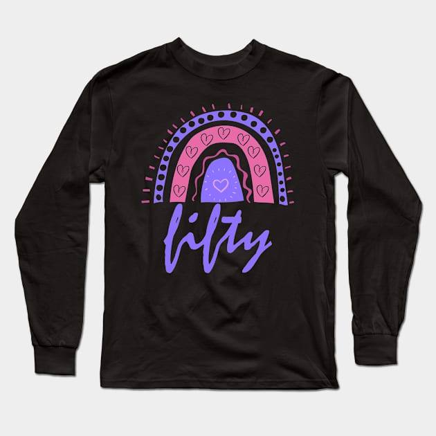 50th Birthday 50 Year Old Fifty Fiftieth Bday Girls Womens Rainbow Matching Long Sleeve T-Shirt by LadySaltwater